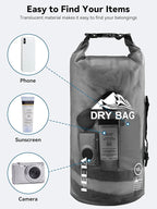 HEETA Dry Bag Waterproof for Women Men, 5L/10L/20L/30L/40L Roll Top Lightweight - Image 7