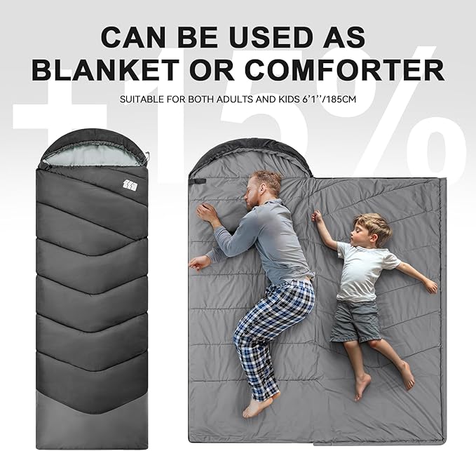 Sleeping Bags for Adults Cold Weather, Waterproof, Lightweight Sleeping Bag for - Image 5