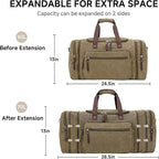 Canvas Expandable Duffle Bag for Men Traveling, Luggage Travel Bag Weekender - Image 3