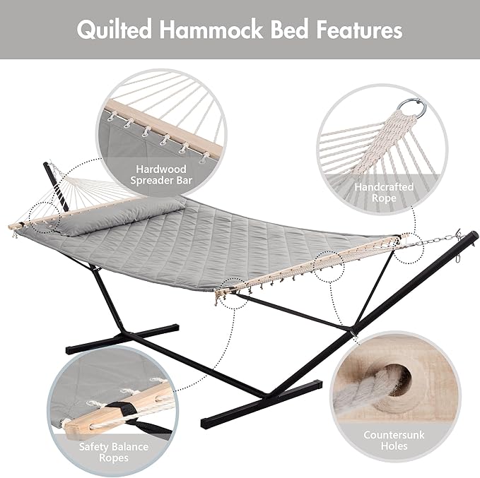 ANOW Double Hammock with Stand 12FT, Heavy Duty Hammocks with Stand - Image 4