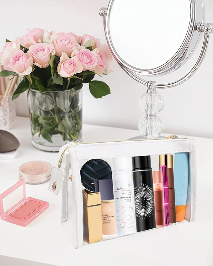 Small Clear Makeup Bag, Waterproof Clear Travel Toiletry Bag Case Cosmetic Bag - Image 2