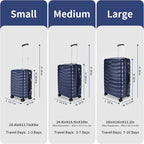 Lightweight Luggage with Spinner Wheels & YKK Zipper, 3-Piece Suitcase ABS+PC - Image 2
