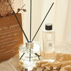 Chloefu LAN Fresh Linen Reéd Diffuser Refill 200ml/6.76 fl oz, Natural Essential Scented Oil, Best for Aromatherapy, SPA and Home, 0% Alcohol, A Fresh Clean Cotton Scent, Free Set of Sticks