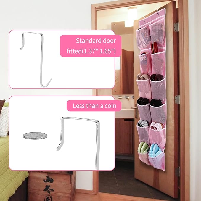 Over the Door 12 Pocket Hanging Shoe Organizer - Image 6