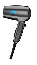 Conair Travel Hair Dryer with Dual Voltage, 1875W Compact Blow Dryer with Folding Handle, Gray