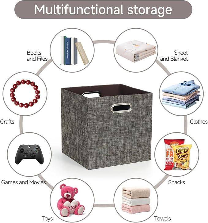 Posprica Storage Basket Bins, 13×13 Foldable Storage Boxes Containers - Image 5