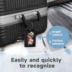 2 Pack Leather Luggage Tag for Suitcase Funny Cat Passport Airline Ticket - Image 4