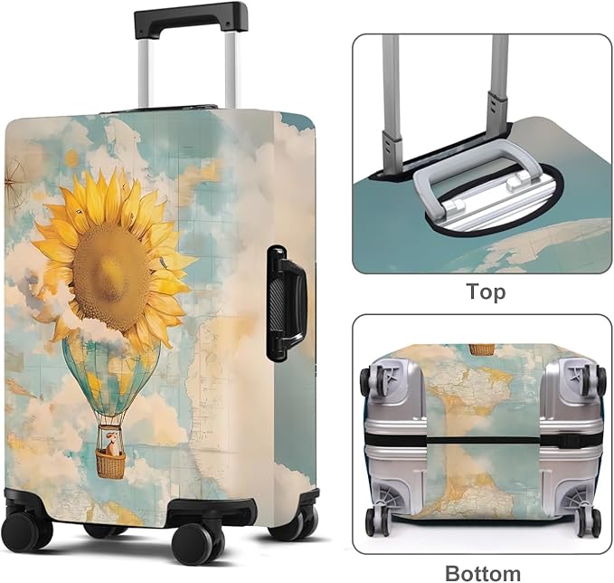 Sunflower Luggage Cover Washable Suitcase Protector Anti-Scratch, Stretchable - Image 2