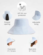 Solbari Women’s Ultra-Wide Cotton Linen Sun Hat UPF 50+, Adjustable - Image 3