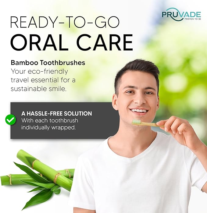 12 Pack Disposable Bamboo Toothbrushes - Image 4