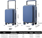 mixi Luggage Suitcases with Spinner Wheels 24'' Travel Luggage with Front - Image 6
