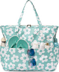 LEDAOU Large Beach Tote Bag Women Waterproof Sandproof Zipper Beach Tote Bag by LEDAOU