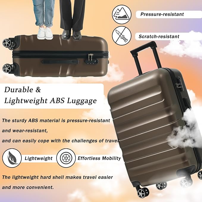 Merax Luggage Set 6 Piece, Hardshell ABS Suitcases - Image 5