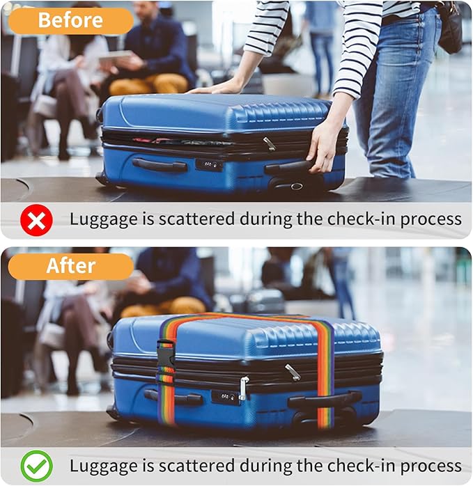 BILIONE Luggage Straps Belts TSA Approved Keep Suitcase Secure While Traveling - Image 5