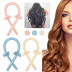 GADZHI Heatless Curling Rod Headband Heatless Hair Roller Curls Set for Long Hair No Heat Silk Hair Wrap Curler Ribbon for Overnight Sleep Hair Roller with Hair Claw Clip DIY Hair Styling Tools (2 set - pink+purple)