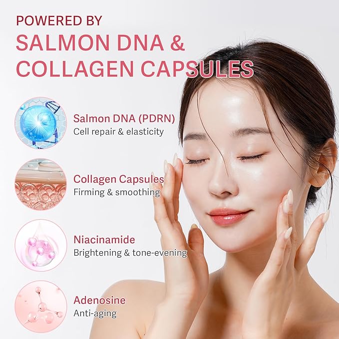 PDRN Capsule Cream with Vitamin C & Collagen – Korean Boba Moisturizer for Face, Pink Jelly Cream for Deep Hydration, Skin Repair, and Glow – Korean Skincare Gel for All Skin Types