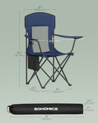 SONGMICS Breathable Camping Chairs, Foldable Outdoor Chairs Set of 2, High Back - Image 3