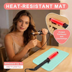 Oversize Silicone Heat Resistant Mat, Professional Hot Hair Tools Mat for Curling Iron, Flat Iron, Hair Straightener, Portable Hot Pad Cover with Velcro for Travel Home Salon(14.2" x 11.0")