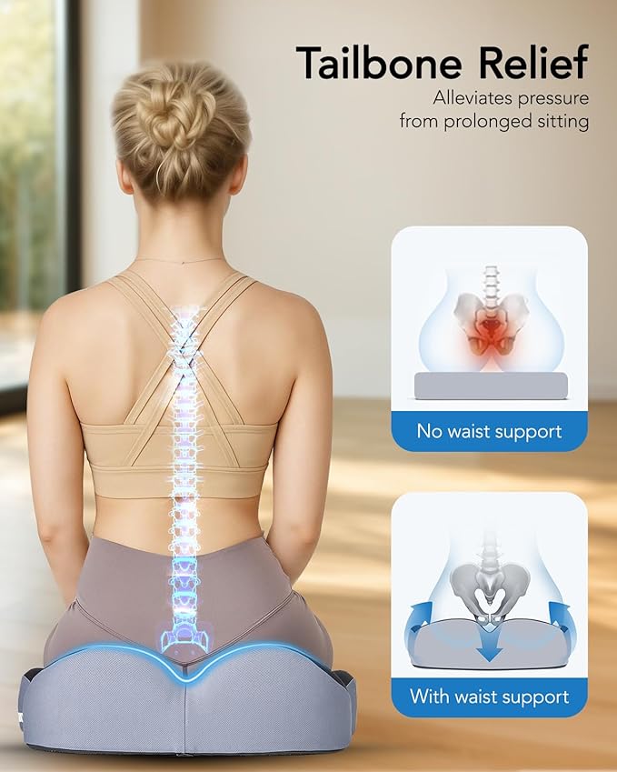 HUANUO Office Seat Cushion for Tailbone Support, High-Density Memory Foam - Image 2