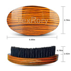 Curved Wave Brush for Men 360, Medium Hard Palm Hair Brushes with Boar Bristles for Black Hair Wavers to Creating 360 Waves (Stripes Yellow)