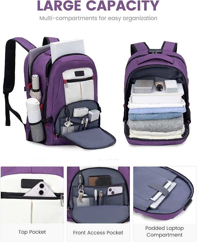 LOVEVOOK Travel Laptop Backpack Waterproof Anti Theft Backpack - Image 2