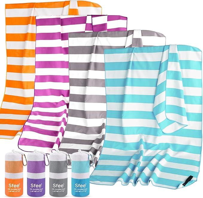 Sfee 2 in 1 Microfiber Oversized Beach Towel, Quick Dry Towel Travel Towel by Sfee