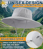 Home Prefer UPF50+ Mens Sun Hat Wide Brim Fishing Hat Foldable Large Brim UV - Image 5