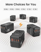LENCENT 140W Universal Travel Adapter, International Plug Adaptor, GaN Fast - Image 6