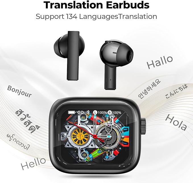 NE40 Earbuds with LCD Screen, NE40 Translation Earbuds, Translator Headphones - Image 2