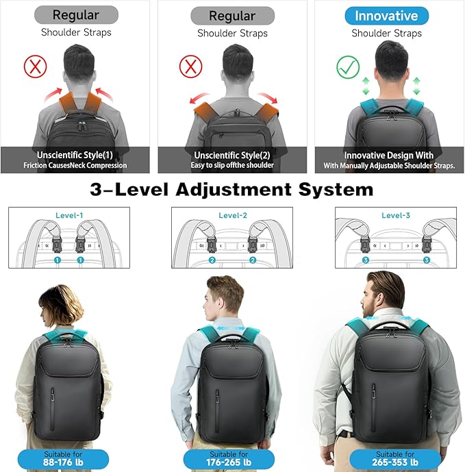Rolling Backpack, 50L Travel Backpack - Image 2