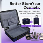 AnyZip 21" Carry On Luggage and 14" Mini Cosmetic Cases Luggage Set Hardside PC - Image 4