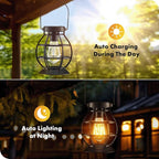 2 Pack Solar Lanterns Outdoor Hanging Lantern Lights, Metal Decor Lantern - Image 4