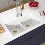 33 Inch Classic White Undermount Granite Composite Kitchen Sink Under Counter - Image 4
