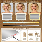 Large Travel Makeup Bag with LED Mirror, 3-Color Stepless Dimming Stand Mirror - Image 5