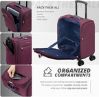 Verage Under Seat Luggage with Wheels, Softside Small Suitcase Spinner Carry On - Image 4