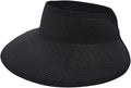 Joywant Womens Sun Visor Hats, Packable Wide Brim Ponytail Beach Hat Straw by Joywant