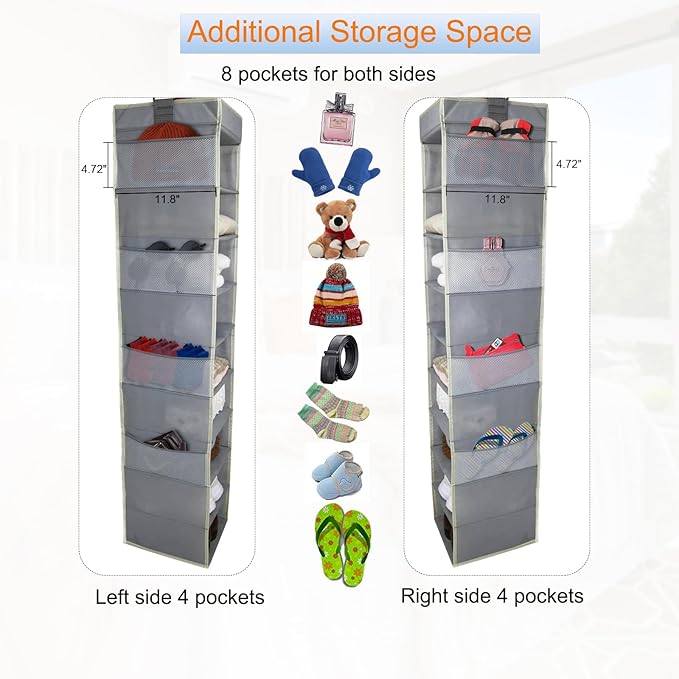 2 Pack Large-Sized Hanging Shoe Organizer 10-Shelf, Sturdy Hanging Closet - Image 4