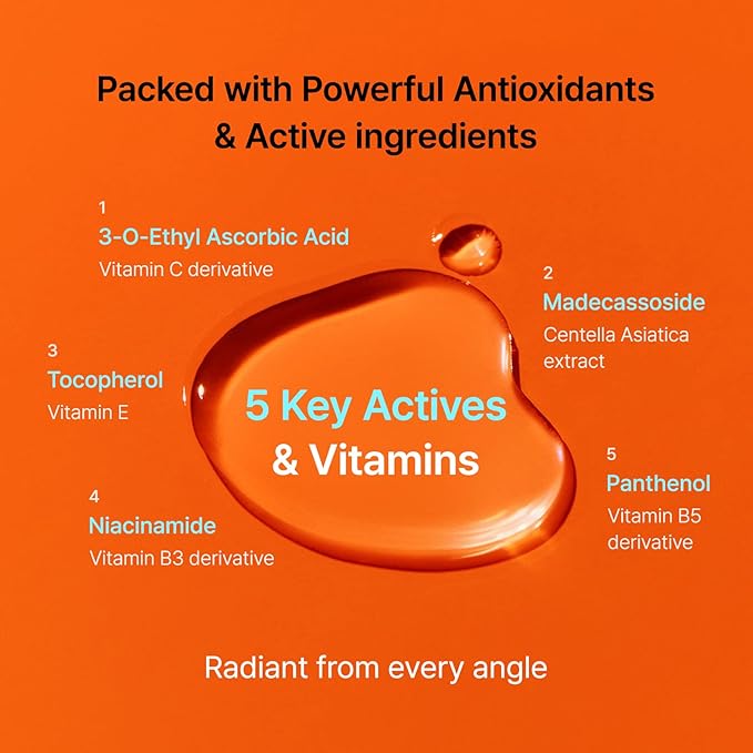DearKlairs Freshly Juiced Vitamin Charging Serum | Korean Skincare, 3-O-Ethyl Ascorbic Acid 10%, Niacinamide, Non-oily Texture for Sensitive Skin 1.01 Fl Oz