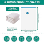6 Jumbo Vacuum Storage Bags, Space Saver Bags Compression Storage Bags - Image 5