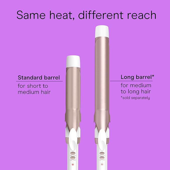 Conair Double Ceramic 1 ¼-Inch Curling Iron, 1 ¼-Inch Barrel Creates Loose Curls, Hair Curler for Use on Medium & Long Hair, White/Rose Gold
