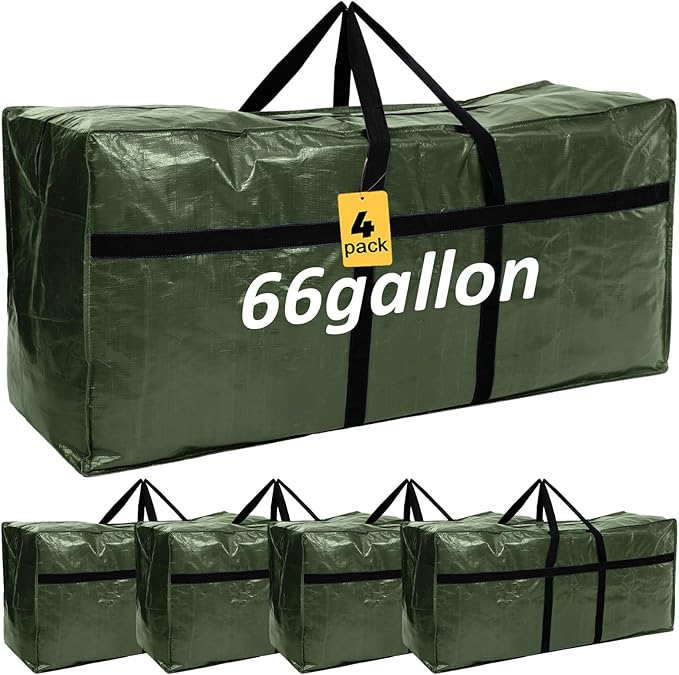 4 Pcs 66 Gallon Large Moving Bags by Clysee