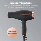 Infiniti PRO by CONAIR Hair Dryer,1875W Blow Dryer with Diffuser and Concentrator,Ceramic Technology,3 Heat & 2 Speed Settings,Cold Shot Button,Black,(Pack of 2)