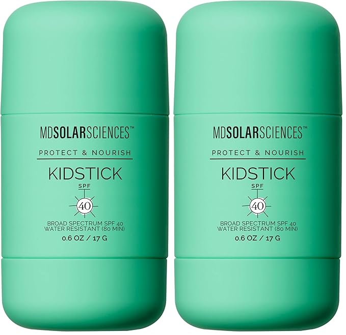 MDSolarSciences Mineral KidStick SPF 40 | Gentle Sunscreen Stick for Kids | Zinc Oxide,Vitamins C & E-| Easy Glide On,Broad-Spectrum,Fragrance-Free,Mess-Free Sun Protection-| 0.6 oz,(Pack of 2)