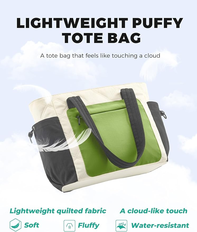 Tote Bag for Women, Lightweight Puffer bag - Image 3