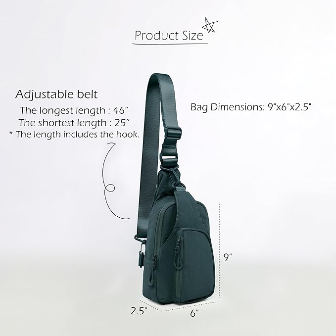 ODODOS Daily Sling Bag with Adjustable Straps Crossbody Chest Bag Lightweight - Image 6