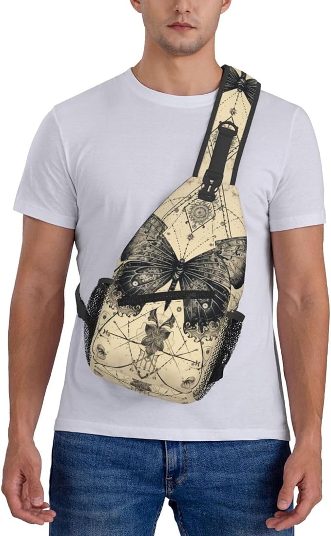 SUPLUCHOM Sling Bag Butterfly Goth Vintage Tarot Hiking Daypack Crossbody - Image 7