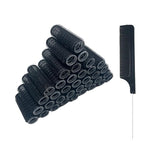 36PCS Self Grip Small Hair Curlers Heatless Roller Hair Curlers Pro Salon Hairdressing Curler DIY Curly Hairstyle Hair Rollers Tools Rat Tail Comb for Women Medium Short Hair(0.8x2.4in-black)