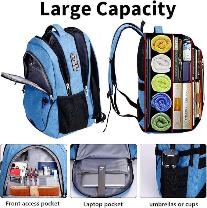 SHRRADOO Anti Theft Laptop Backpack Travel Backpacks - Image 3