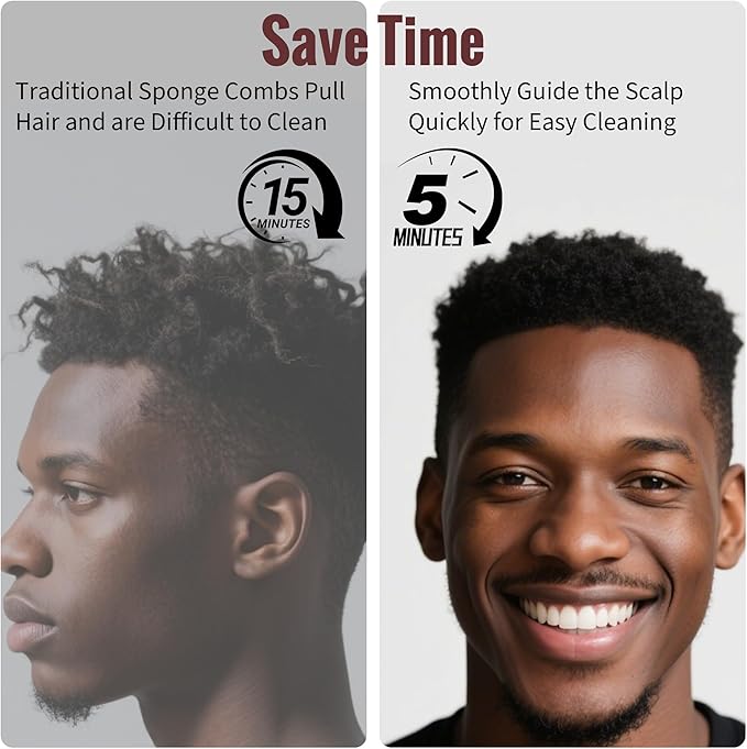 Belongtous Premium Twist Hair Sponge Brush, Twist Styler Comb Set for Men & Women, Metal Brush Pick and Twist Comb for Afro, Curly, Coiled, Short Hair