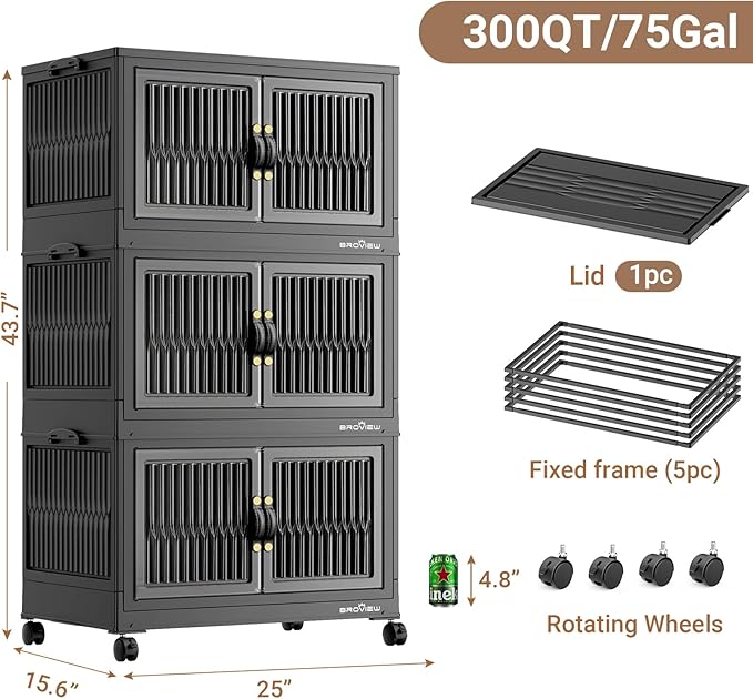 BROVIEW 300Qt Stackable Storage Bins - Image 2